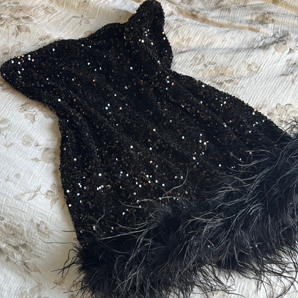 Fashion Nova Black Sequin Mini Dress - Picture 1 of 4